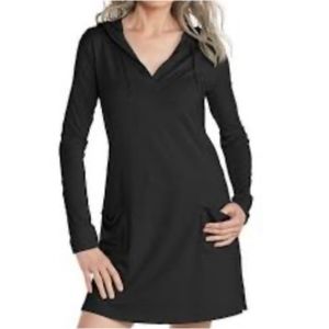 Coolibar Catalina Beach Cover-up Dress Black Size Medium UPF 50